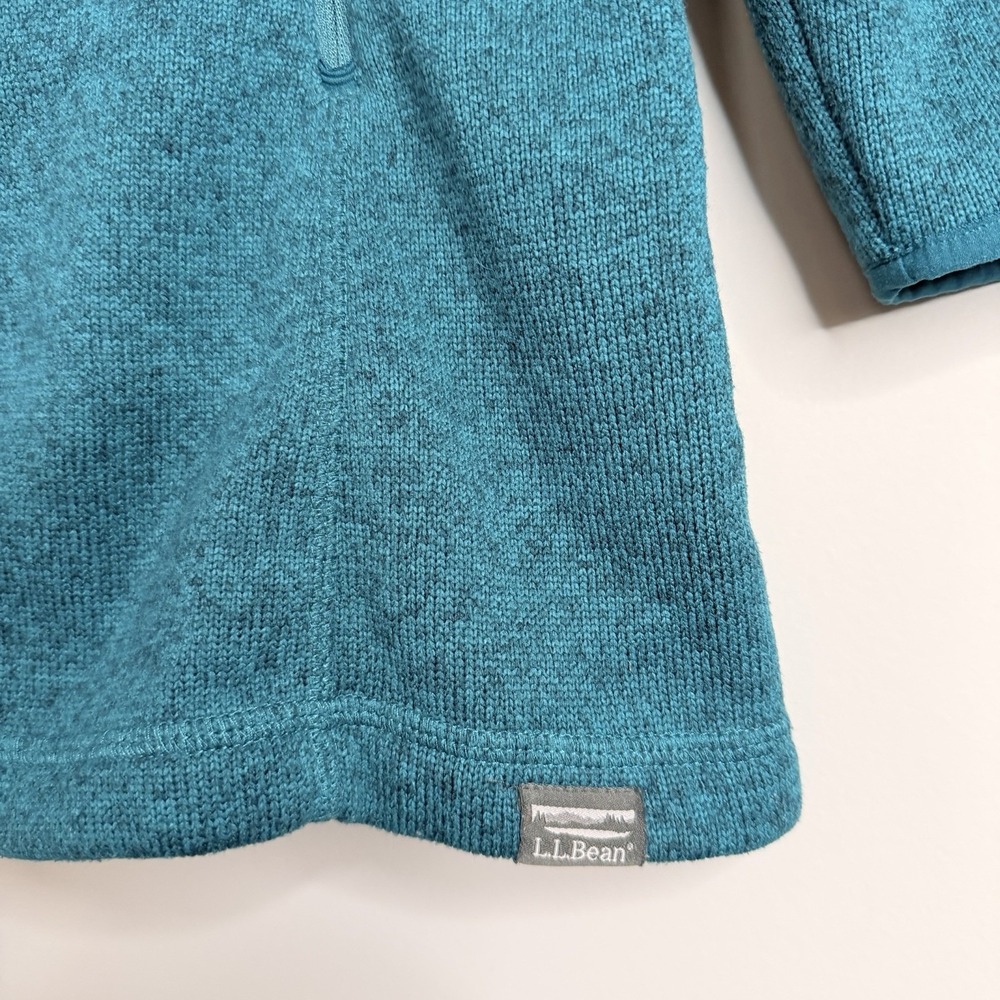 LL Bean Sweater Fleece‎ Jacket Women's SZ- S Petite deep blue-green Full Zip - Picture 14 of 16